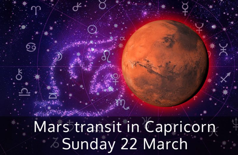 Mars transit in Capricorn on 22 March